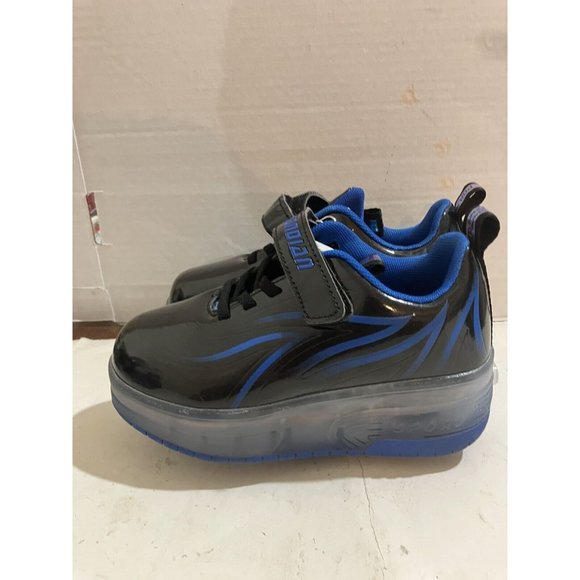 Jian Dian Light Up USB heelys  Kids Size 13.5 Black Blue sparkle Sneakers Shoes - Picture 2 of 7